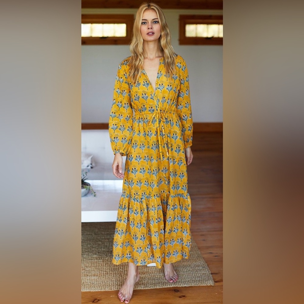 Emerson Fry Indian Collection Frances Dress MaryGolds 100% Organic Cotton S
